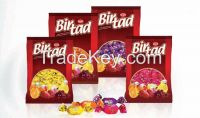 Birtad filled soft candy, orange, strawberry, cherry, lemon