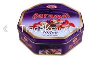 Toffe Caramel Filled soft candy octagen tin Gift pack