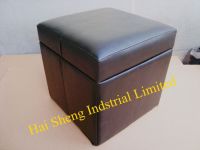 Faux Leather Ottoman Stool