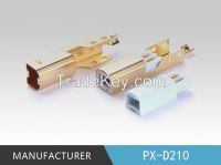 USB B male shell gold-plated terminal and welding feet all 3U gold p