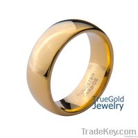 Wedding band, Gold Tungsten carbide ring