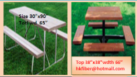Fiberglass Table and Benches with/without umbrella 