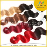 Brazilian ombre body wave hair hot two tone colored human hair extension