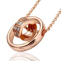 18K rose gold plated double loop necklace fashion jewelry
