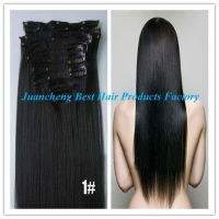 Indian remy human natural hair and straight factory price clip in hair extension