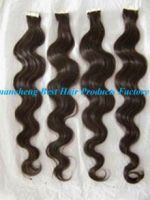 Wholesale body wave100%  virgin malaysian remy human  hair pu extension