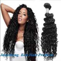 Wholesale unprocessed Deep Curly Intact Virgin Peruvian Human Hair Weft