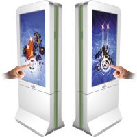 55-inch LCD display, outdoor stand floor Windows 7 system with 2 sides air conditioner touchscreen
