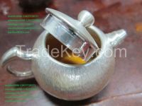 silver teapot