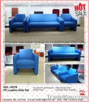 Hot Sale New Design Modern Blue PU Lether Office Sofa Set
