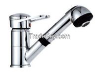 pull out brass kitchen faucet, single lever kitchen mixer