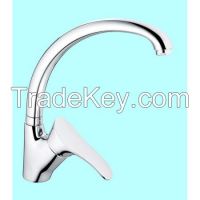 deck mounted single lever brass kitchen faucet, kitchen mixer, kitchen sink