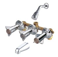 in wall  triple handle bath and shower brass mixer faucet  JY80129