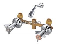 in wall  dual handle bath and shower brass mixer faucet  JY80124