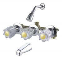 in wall  triple handle bath and shower brass mixer faucet  JY80128