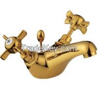 double handle  antique wash basin faucet JY80301