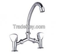 Brass Doul handle basin faucet with ABS ,ISO