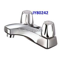 2015 Modern Fashion Double Handles Brass Basin Faucet JY80242