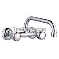 New Design Wall Mounted Double Handle Zinc Bathtub Faucets