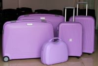 Light Purple 2 Hard Suitcases 2 Trolley Luggage 1 Cosmetic Box 5PCS PP Case Set
