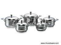 10Pcs stainless steel cookware set;
