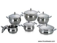 12Pcs stainless steel cookware set;