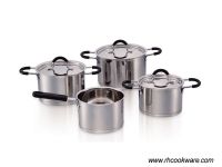7Pcs stainless steel silicone handle cookware set