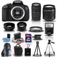 EOS Rebel T4I Body + 4 Lens Kit 18-55 IS +75-300 +24GB Flash &amp; More