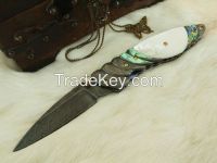 Custom Handmade Damascus Folding Knife