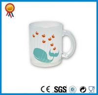 Cute Whale Frosted Glass Cup For Sale