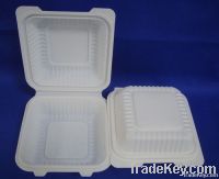 disposable biodegradable cornstarch clamshell takeout boxes
