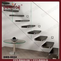 indoor floating glass staircase/steps designs(DMS-6024)