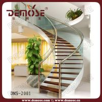 elegant curved staircase glass railings manufacturer (DMS-2001)