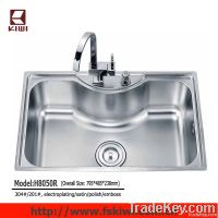 topmount big size single bowl stainless steel kitchen sink