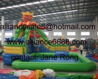 octopus inflatable water slide with inflatable pool