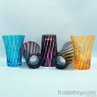 Man Blown Hand-cut Overlay Glass cup