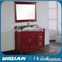 Zhejiang Europe Style Solid Wood Floor Vanity Wood Bathroom furniture