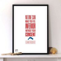 print art poster modern typography design A3 size White Red Beige