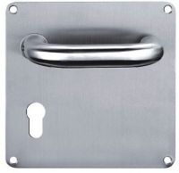 door handle with plate