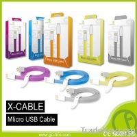 Newest 1.2m colorful flat micro usb cable 1.2m colorful