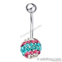 Colorful crystal navel button ring cheap piercing jewelry