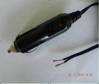  12V 2A elelctrical car charger with LED to open wire shenzhen Kuncan Eelectronics Co.,Ltd