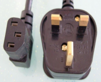 British BSI Standard 3 Pins Non-Removable UK Power Cord