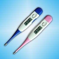 Digital clinical thermometer with flexible tip