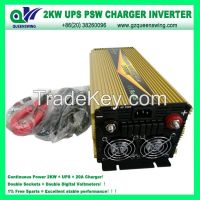 300W/600W/800W/1000W/1500W/2000W DC12V to AC220V UPS Pure Sine Power Inverter with Charger (QW-P2000UPS)