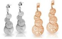 Inori in motion earrings in Steel and Rose Gold