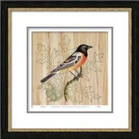 Hand-Painted Abstract Oil Painting with PS Frame for Bird Image