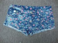 Ladies fancy print  hot short Jeans