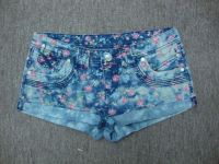 Ladies fancy print  hot short Jeans