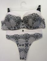 Ladies unique print moulded cup bra and string set